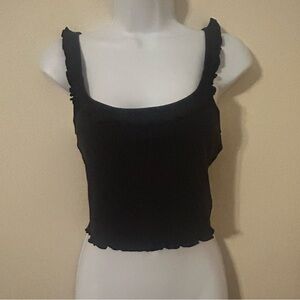 Cotton On Body Black Ruffled Tank Top NWOT